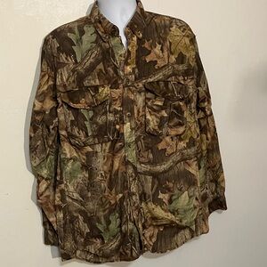 Whitewater Outdoor camo lightweight shirt with netting men’s Large